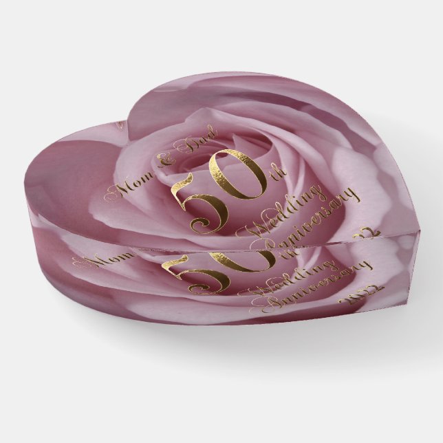 2022 Golden Wedding 50th Anniversary Parents Paperweight (Angled)