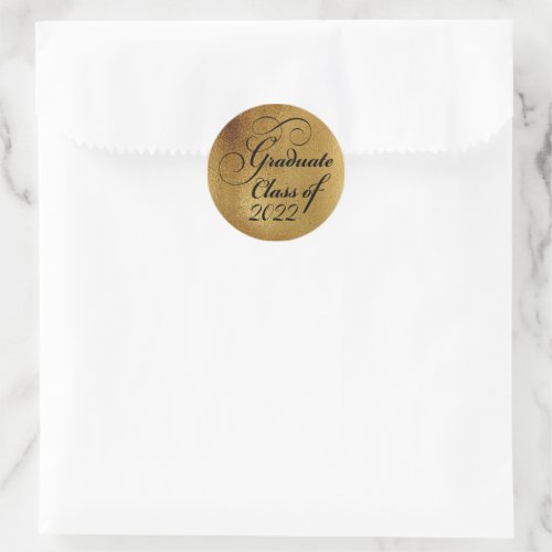 2022 Graduate Gold Graduation Party Thank You Classic Round Sticker