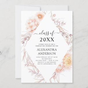 2022 Graduation Boho Chic Dusty Pink Desert Invita Invitation