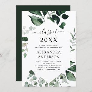 2022 Graduation Botanical Greenery Invitation