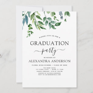 2022 Graduation Botanical Greenery Invitation