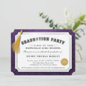 2022 Graduation Diploma Purple & White Invite (Standing Front)