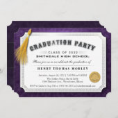 2022 Graduation Diploma Purple & White Invite (Front/Back)