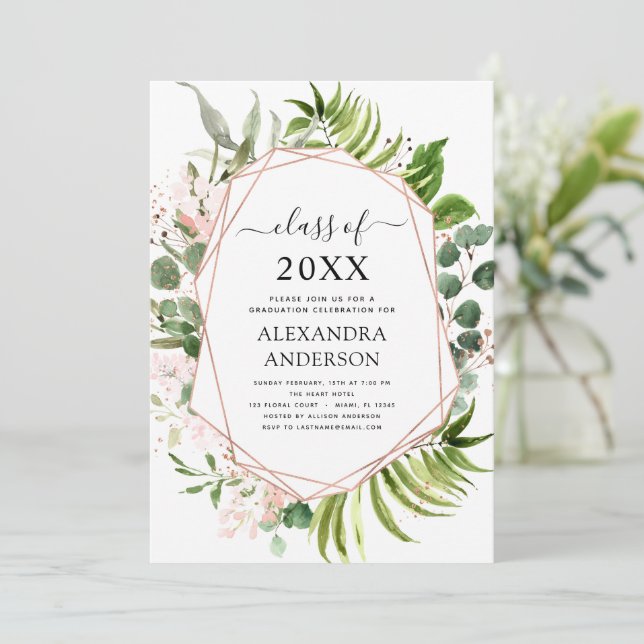 2022 Graduation Eucalyptus Greenery Invitation (Standing Front)