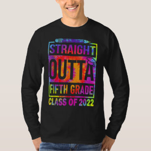 2022 Graduation Tiedye Straight Outta 5th Fifth Gr T-Shirt