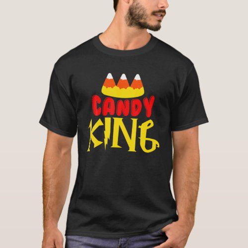 2022 Halloween Candy King Halloween Candy Corn Fam T_Shirt