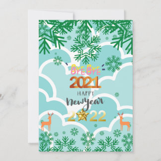 2022 Happy New Year Holiday Greeting Cards