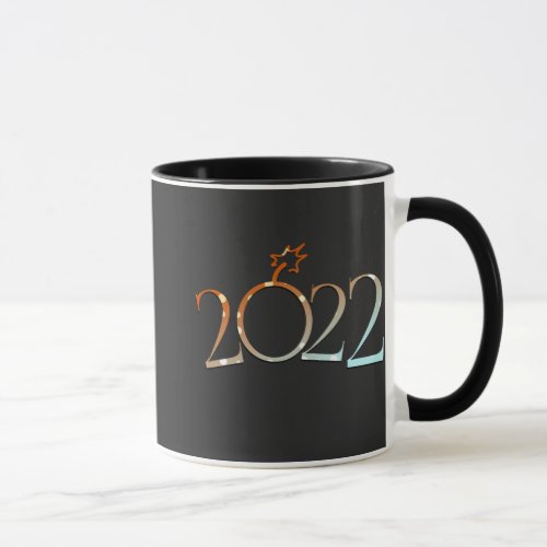 2022 Happy New Year with Colorful text Mug
