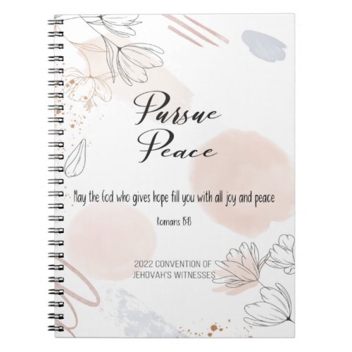 2022 JW Convention _ beige white flower Notebook