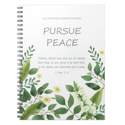 2022 JW Convention _ green white flower Postcard Notebook