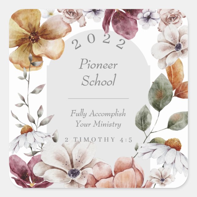 2022 JW Ministry Supply  Pioneer School Square Sticker (Front)