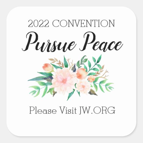  2022 JW Ministry Supply Pursue Peace Convention  Square Sticker