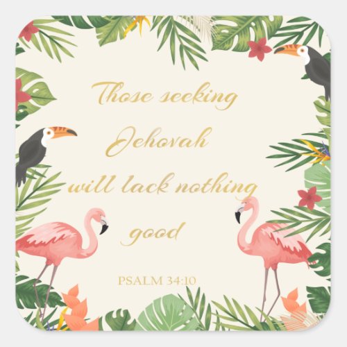 2022 JW Ministry Supply Year Text Psalm 3410 Square Sticker