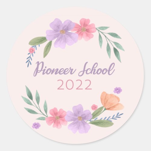 2022 JW Pioneer School _ pastel pink and purple Classic Round Sticker