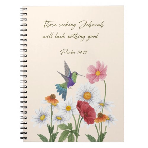 2022 JW year text Psalm 3410Spiral Photo Notebook