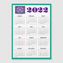 2022 Magnetic 5x7 Calendar with Kente Kaleidoscope