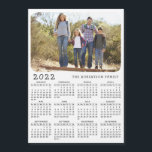 2022 Magnetic Calendar Family Photo Black White<br><div class="desc">This simple minimalist style magnetic 2022 calendar is easy to personalize with the family name and custom photo to create a unique present for loved ones. The Black and white design with a colorful picture looks beautiful and clear and is a practical gift idea. Click "Personalize this template" and change...</div>