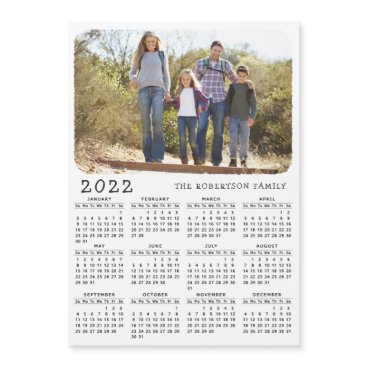 2022 Magnetic Calendar Family Photo Black White