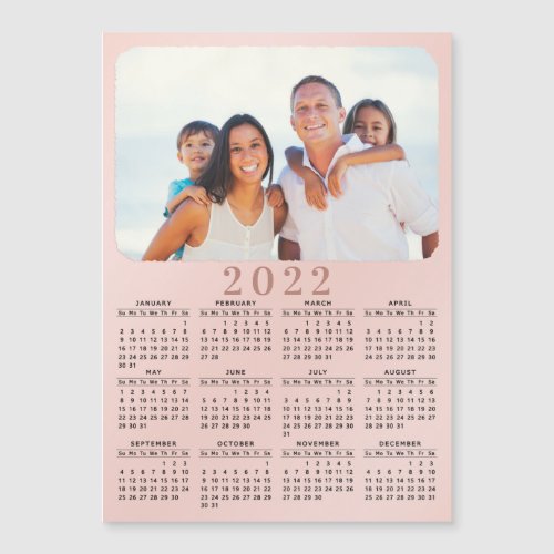 2022 Magnetic Photo Calendar Blush Pink Girly