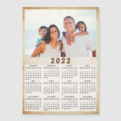 2022 Magnetic Photo Calendar Vintage Beige