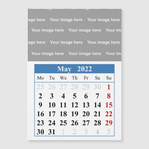 2022 May calendar Magnetic card