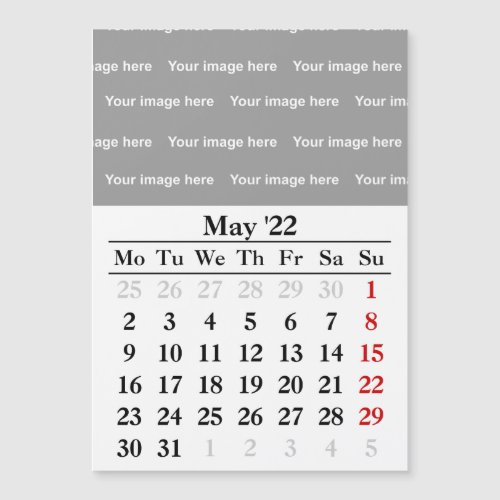 2022 May calendar Magnetic card