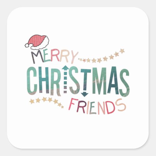 2022 Merry Christmas friends Square Sticker