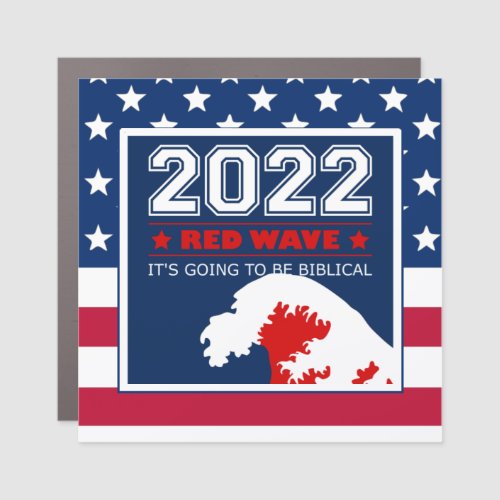 2022 Midterm Elections RED WAVE US Flag Car Magnet