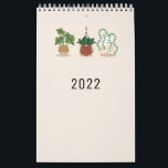 2022 Minimal Design Calendar With Houseplants<br><div class="desc">Vertical,  small desk 2022 calendar with simple and minimal design.</div>