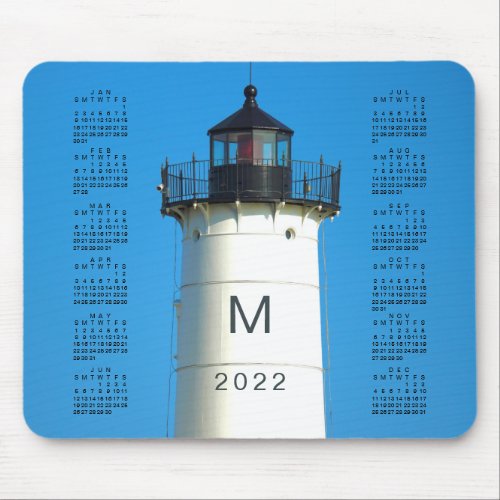 2022 Modern Nubble Maine Lighthouse Calendar Mouse Pad