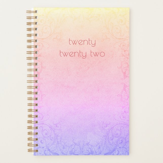 2022 Modern Pastel Rainbow Gradient  Planner (Front)