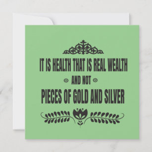 2022  motivation quote - health is the new wealth  card