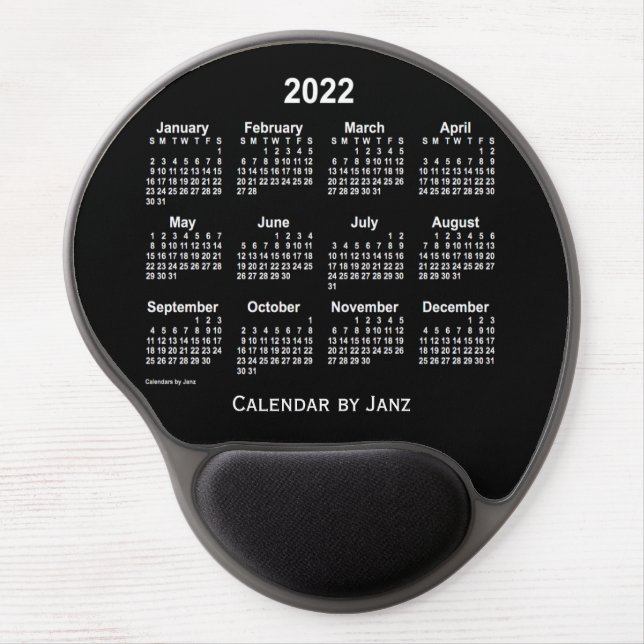2022 Neon White Calendar by Janz Gel Mousepad (Front)