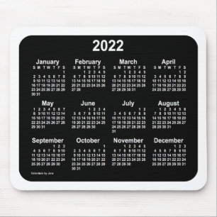 2022 Neon White Calendar by Janz Two Tone Mouse Pad