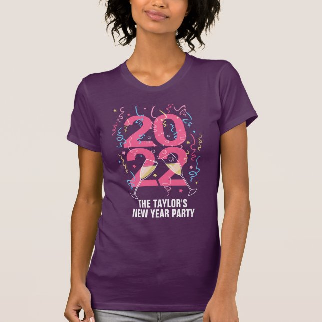 2022 new year celebration night champagne T-Shirt (Front)