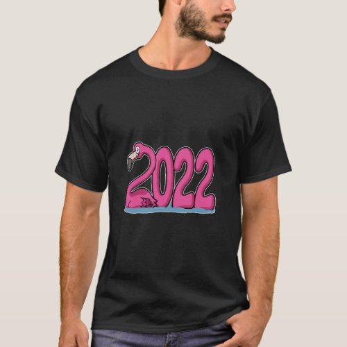 2022 New Year Kids Girls Flamingo  T_Shirt