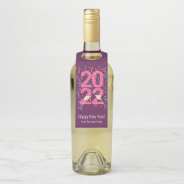 2022 New years celebration cheers graphic custom Bottle Hanger Tag