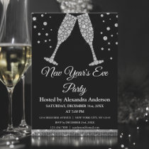 2022 New Year's Eve Party Champagne Glasses Invitation