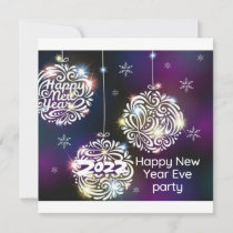 2022 New Year's Eve Party Silver Disco Ball Invitation