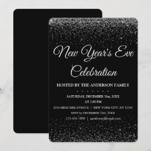 2022 New Year's Eve Party Sparkle Glitter Invitation