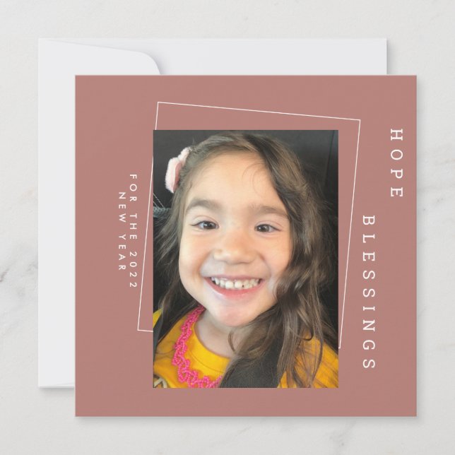2022 New Years Simple Earthy Tone Photo Card (Front)