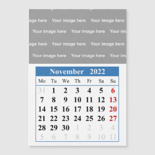 2022 November calendar Magnetic card