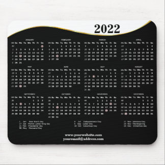 2022 on easy black and white Mouse Pad