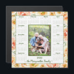 2022 Peach Floral Photo Magnetic Calendar<br><div class="desc">2022 Peach Floral Photo Magnetic Calendar with a background of lovely floral in soft blush pink, sweet pretty peach, and spring time green. Add your photo and name for a fun, personalized gift! Perfect for stocking stuffers or small gifts for friends, family, and loved ones. Please contact us at cedarandstring@gmail.com...</div>