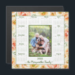 2022 Peach Floral Photo Magnetic Calendar<br><div class="desc">2022 Peach Floral Photo Magnetic Calendar with a background of lovely floral in soft blush pink, sweet pretty peach, and spring time green. Add your photo and name for a fun, personalized gift! Perfect for stocking stuffers or small gifts for friends, family, and loved ones. Please contact us at cedarandstring@gmail.com...</div>