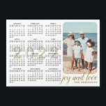 2022 Photo Calendar Magnet Modern Black White Gold<br><div class="desc">This modern 2022 magnetic calendar designed in minimalist style is easy to customize with personal photos to create a unique keepsake for your loved ones. The white and black design with a colorful picture and golden text is the template where you can type your family name and add own picture....</div>