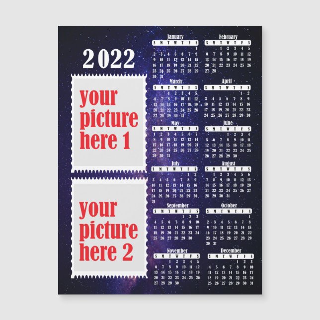 2022 Photo Personalized Calendar Fridge Magnet (Front)