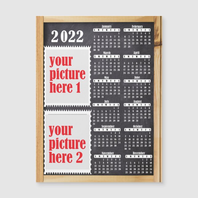 2022 Photo Personalized Calendar Fridge Magnet (Front)
