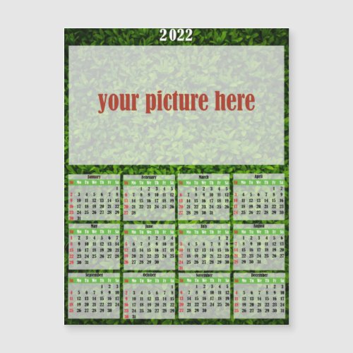 2022 Photo Personalized Fridge Magnet Calendar