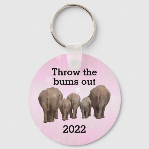 2022 Pink Throw the Bums Out Election Campaign Keychain